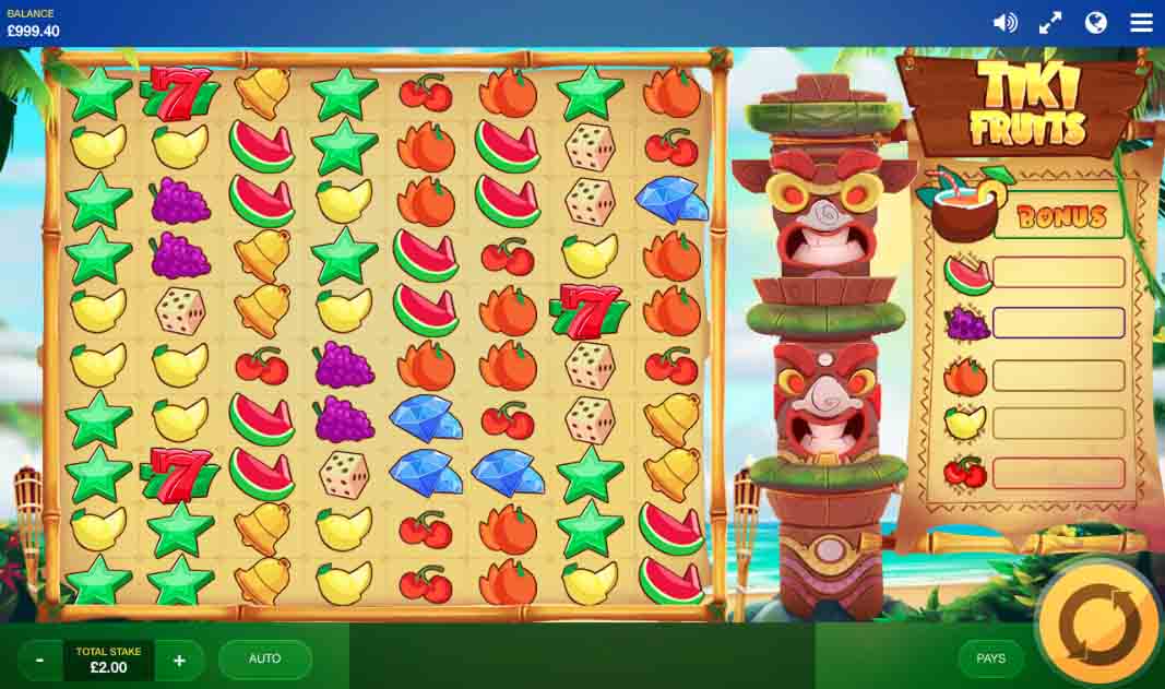 Tiki Fruits Online Slot Reels